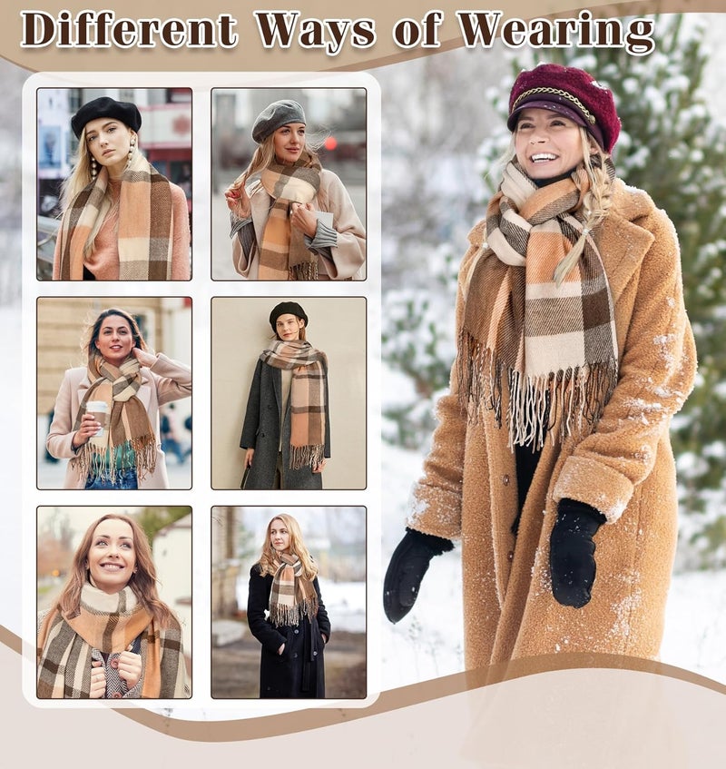 YSense Winter Scarf for Women, Fashion Long Plaid Scarves Warm Big Tartan Blanket Wrap Shawl Ladies Gifts - Image 5